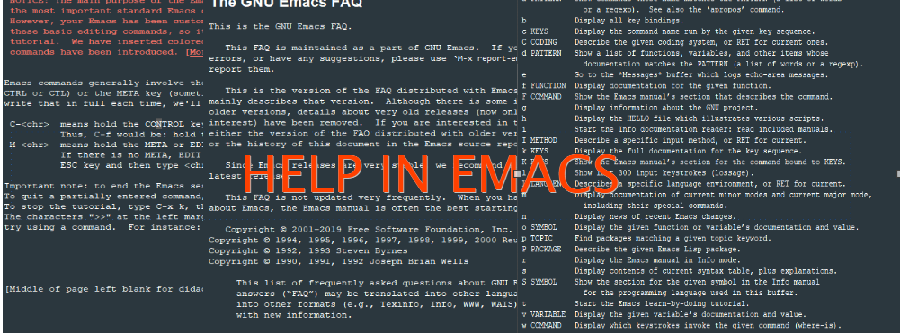 How to get help for Emacs